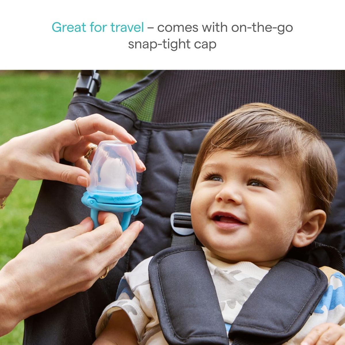 Munchkin Silicone Baby Food Feeder for Solids & Purees 2 pack - Blue/Mint - Mess Free and Travel Friendly